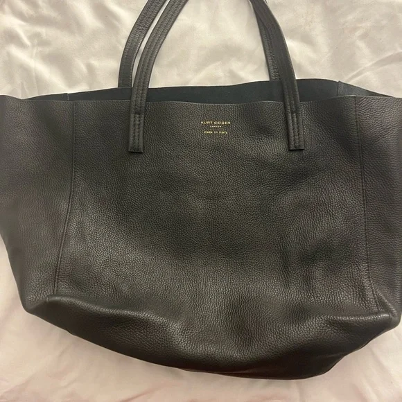 Black Leather Tote Bag - Picture 1 of 6